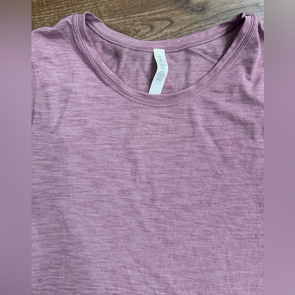 Lululemon Another Mile Short Sleeve T Shirt Heathered Figue Run Pink T Shirt - Picture 7 of 9
